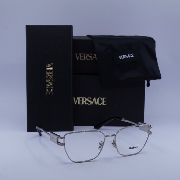 Versace VE1301 1000 Cat Eye Eyeglasses 57mm – Silver - Picture 1 of 9